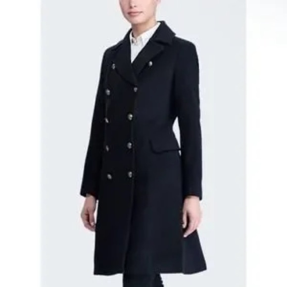Lauren Ralph Lauren navy blue wool military button peacoat